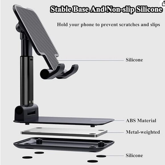 Cell Phone Stand Adjustable Black NIB NWT - Picture 2 of 5